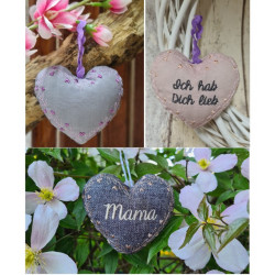 Stickdatei - ITH Herz Ranken Muttertag 3 tlg.